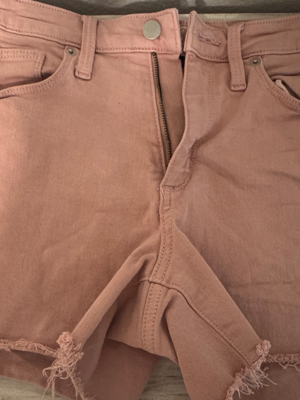 Universal Thread Blush Pink Denim Frayed Hem Shorts